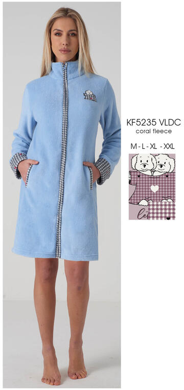 ART. KF5235 VLDC- vestaglia donna m/l coral fleece kf5235 vldc - Fratelli Parenti